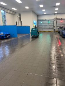 process of cleaning car garage